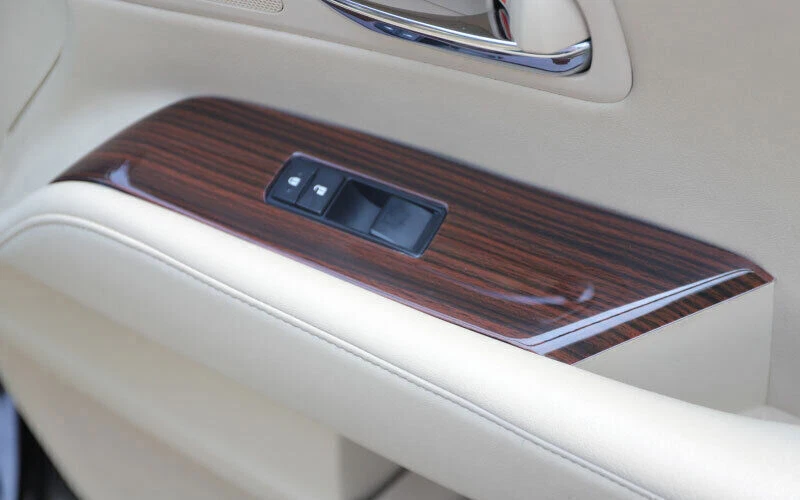 Borde de marco de panel elevador de bloqueo de ventana 4 piezas para Lexus RX350 450h 2009-2015 madera grano Foto 4 de 4