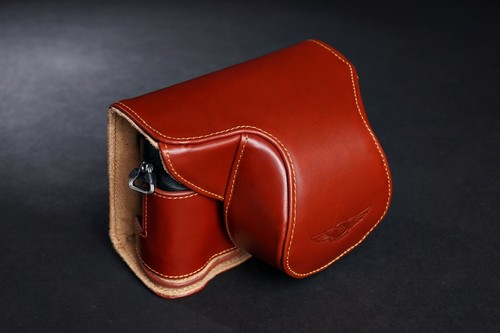 Handmade Genuine real Leather Full Camera Case bag Cover for Panasonic LX100 - Picture 2 of 11