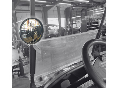 Universal Round Mirror 6'' Black Stainless w/ Mount Golf Cart New