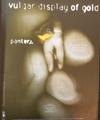 PANTERA VULGAR DISPLAY OF GOLD ORIGINAL (UNFRAMED) 1993 magazine PROMO AD