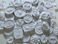 Set of 35 Mixed Plaster Intaglios, Grand Tour Plaster Intaglio Cameo, Wall Art