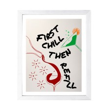 Designs ByLITA First Chill Then Refill, Wall Print Art Retro Kitchen