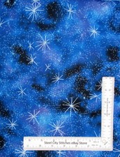 Fairy Soiree Fabric 28" Length CM8863 Blue Silver Cotton Timeless Treasures
