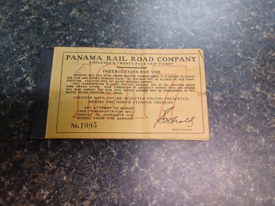 Panama Railroad Company Employee Ticket Book 1917  --  Some Unused Remain