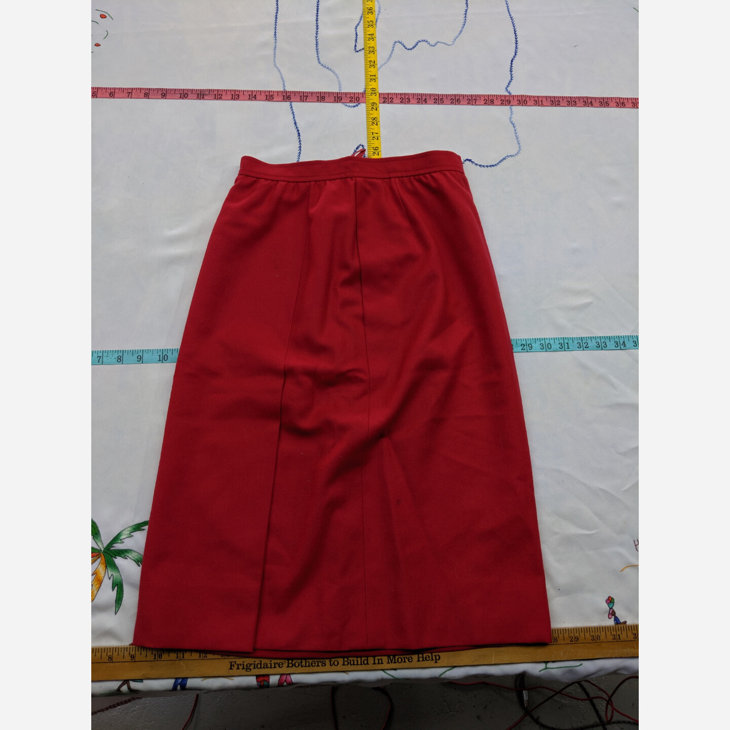 Gonna donna in lana rossa Saint Laurent taglia 12