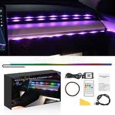110cm /43" Car LED Strip Light Kits Interior RGB Neon Acrylic Ambient App Remote