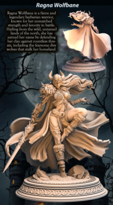 Dungeons & Dragons Spielbare Figur weibliche menschliche Ragna - Barbar, Kriegerin