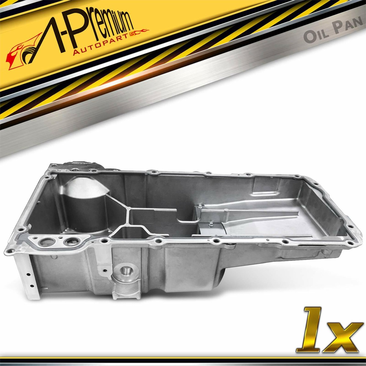 A-Premium Engine Oil Pan with Drain Plug Compatible with Chevrolet