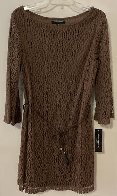 Sharagano Womens Size 10 Brown Knee-Length 3/4-Sleeved Sheath Dress NWT! M1158