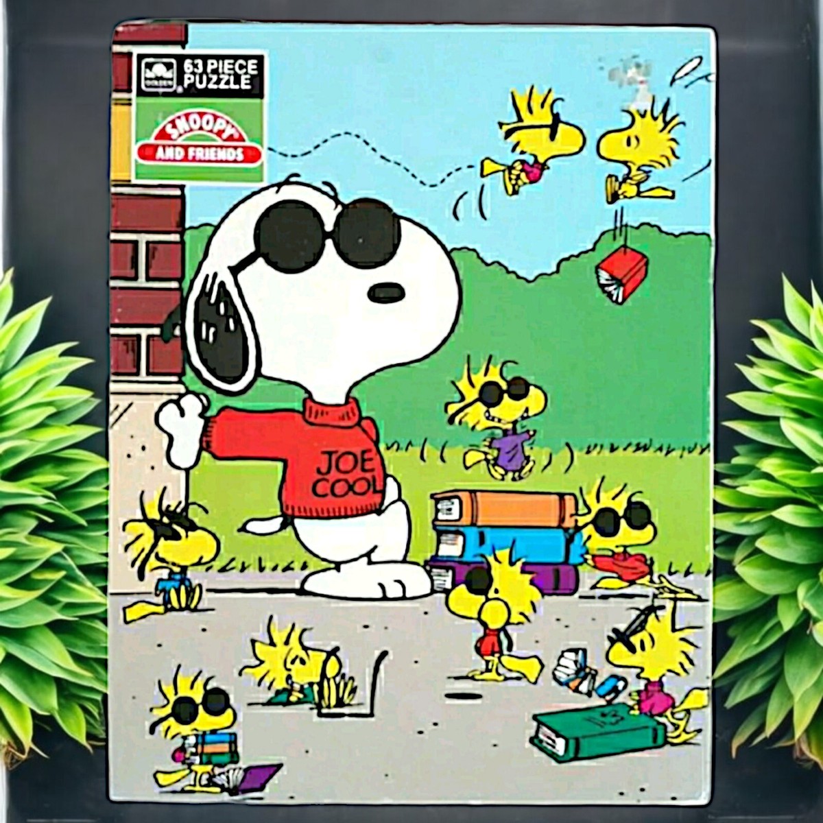 Vintage 1975 Peanuts Snoopy & Friends Joe Cool Puzzle 63 Pc Golden