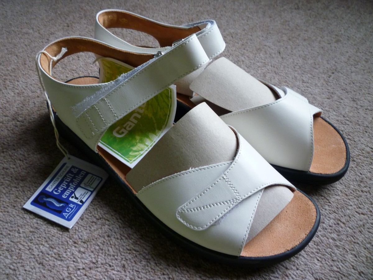 Ganter Monica Women's Leather Sandals White New UK