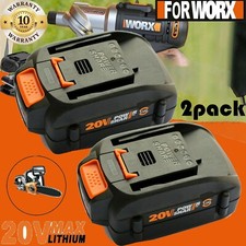 2pack For WORX 20V MAX Extend Lithium Battery 20 Volt WA3520 WA3525 WA3575 WG155