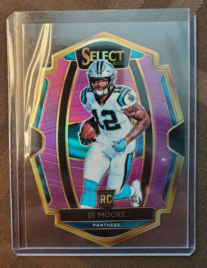 DJ Moore 2018 Panini Select RC Prizm Premier Purple Die-Cut SP 9/75