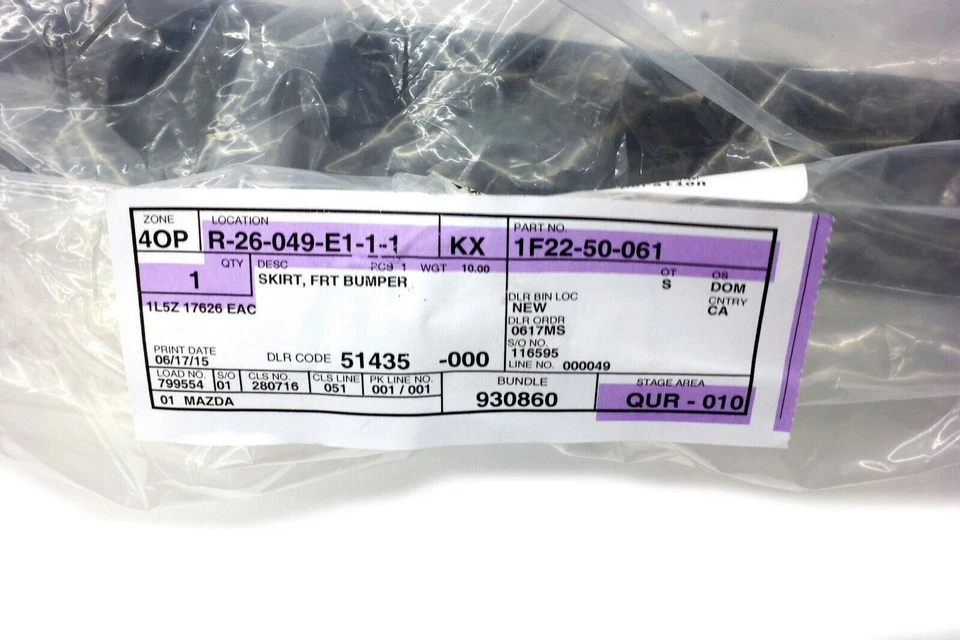 Mazda B2300 B2500 B3000 B4000 B Series Front Bumper Valance Panel OEM 1F2250061 - Imagem 4 de 4