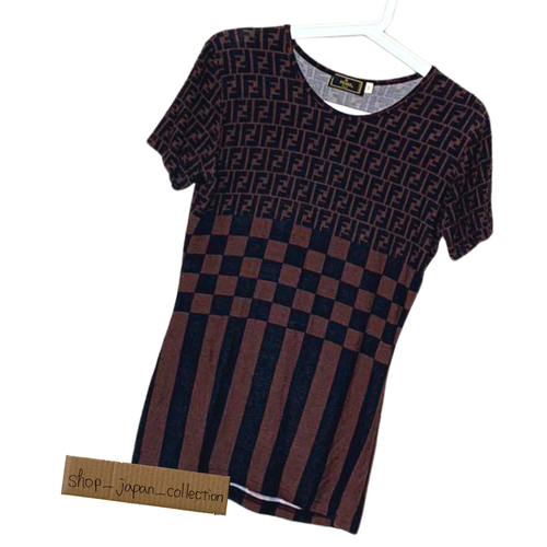 Zucca FF Logo T-Shirt Brown Size 