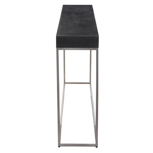 Uttermost Jase Contemporary Wood and Metal Console Table in Black/Silver - Picture 4 of 6