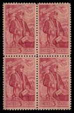 US Scott # 1268, Dante Alighieri, Block of (4) 1965 5¢ Stamps, MNH