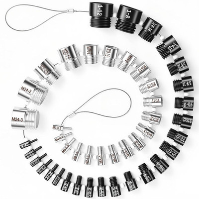 Nut and Bolt Thread Checker 45 Male/Female Thread Gauges (24 Sae/Inch & 21 Metri