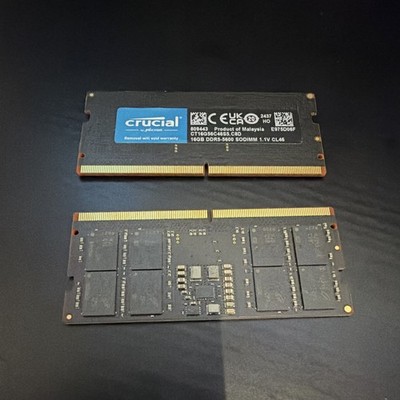 Crucial 16GB DDR5 SO-DIMM 5600MHz Non-ECC Laptop RAM CT16G56C46S5