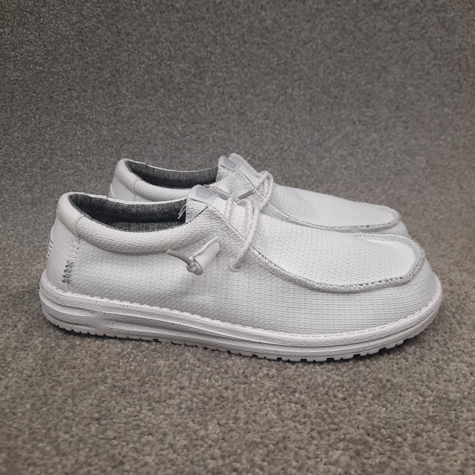 Hey Dude Men's Wally Sport Mesh White Shoes Size 14 Slip On Casual Loafers NEW