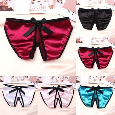 Daily Women Briefs Underwear T-Back Thong Breathable Crotchless G-String