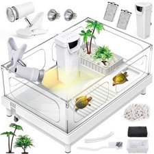 Small Turtle Tank Kit Tank Light Filter , Acrylic Turtle Tank Starter Kit with