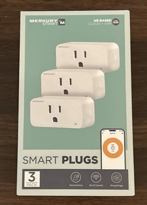 Merkury Smart Wi-Fi Plug, Compatible W Alexa & Google Assistant, 3 Pack, 15 Amp