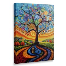 Cool Colorful Boho Abstract Picture Wall Decor Framed Fantasy Texture Bloomin...