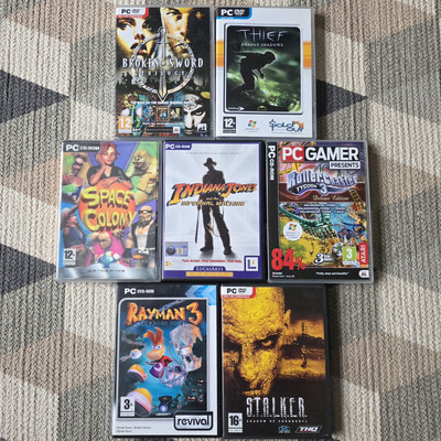 PC Spielepaket x7 Indiana Jones, Rayman, Broken Sword, Thief, Stalker + mehr