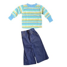 Vintage Healthtex baby jeans and top 12M