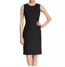 Boss Dirusa Black Tropical Wool Sheath Sleeveless Dress Nwt 12