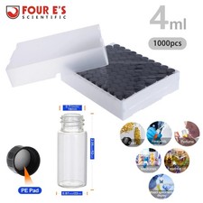 1000PCS 10ml Glass Vials w/ Screw Caps Sample Vials Lab vials Clear Small Bottle