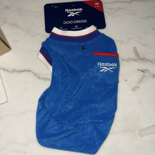 Reebok Dog Pet Dress Terry Size xs Large Red White Blue 11-13 preowned 