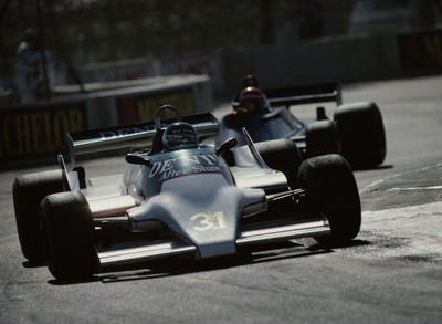 Miguel Angel Guerra Osella FA1B Ford leads Eddie Cheever Tyrrell 0- Old Photo