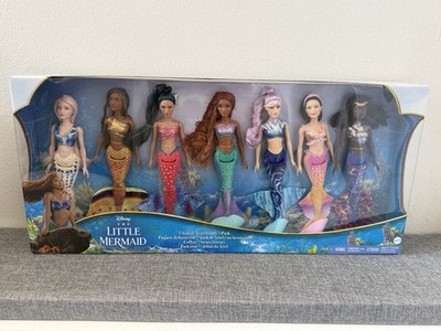 Disney Live Action Little Mermaid Ultimate Ariel Sisters 7-Pack Doll Set NIB
