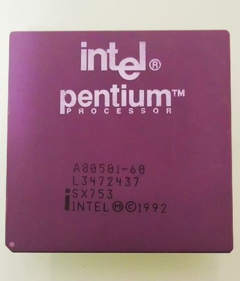 Intel Pentium A80501-60 Gold-Plated Ceramic Small Character Version, Buggy CPU