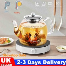 1.2L Heat Resistant Clear Glass Teapot Jug W/Infuser Coffee Tea Leaf Herbal Pot