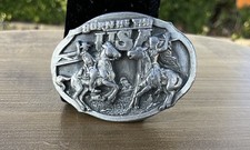 NEW "Born In The USA" Cowboy Indian 1991 Arroyo Grande Vintage Belt Buckle