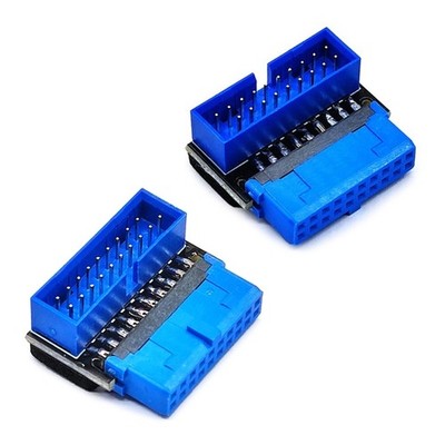 USB3.0 19pin Male to Female Extension Adapter 19pin 20pin 90 Degree Converter