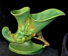 Roseville Pottery Bushberry Pattern Double Cornucopia Vase 155 Matte Green MINT