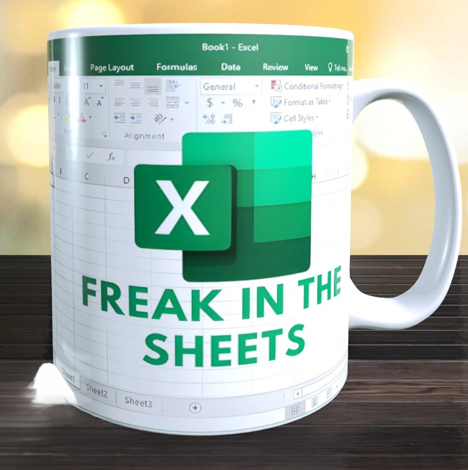Excel Mug – “Freak in the Sheets” Funny Office Gift | Spreadsheet Lover Cup