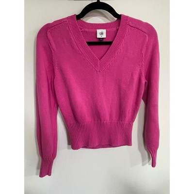 CAbi Style 6449 Knockout Pink V Neck Sweater Size XS