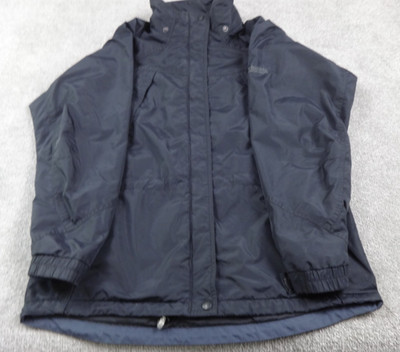 Columbia Waterproof Jacket Womens Large Navy Size Outdoor Rain Coat Interchange