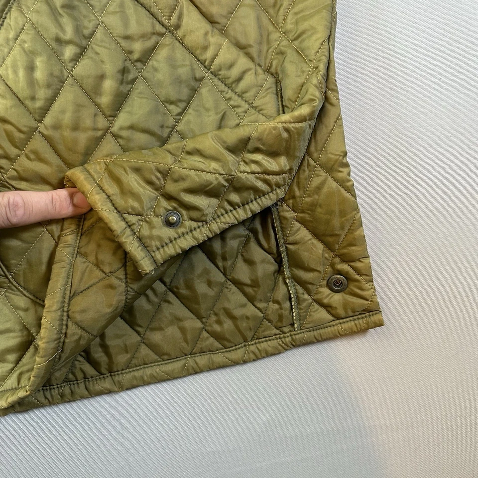 J.Crew Coat Mens Large Green Quilted Oarsman Vintage Corduroy Collar Chore Barn - Изображение 3 из 4