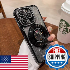 Smartfox Magnetic Kickstand Case For Iphone 14 Glitter Lens Protector