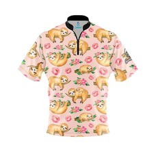 Custom Name Flowery Sloths Bowling Jersey Shirts - USA Size