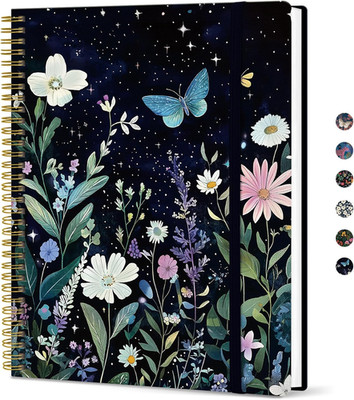 Large Spiral Lined Journal for Women, 8.5'' x 11'' Notebooks for Work Collge Ruled