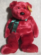 Ty Beanie Buddy TEDDY the Cranberry Bear 14 Inch MWMT Free Shipping