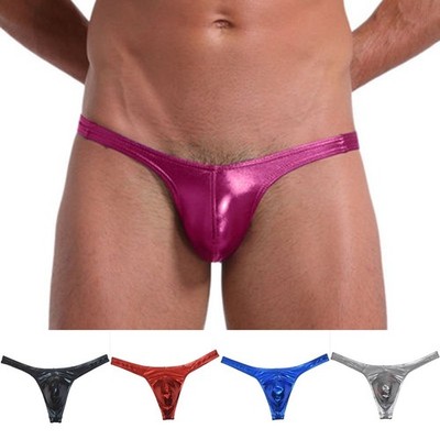Heiß Komfort Slips Unterhosen Niedrige Taille Bikini G-String Kunstleder