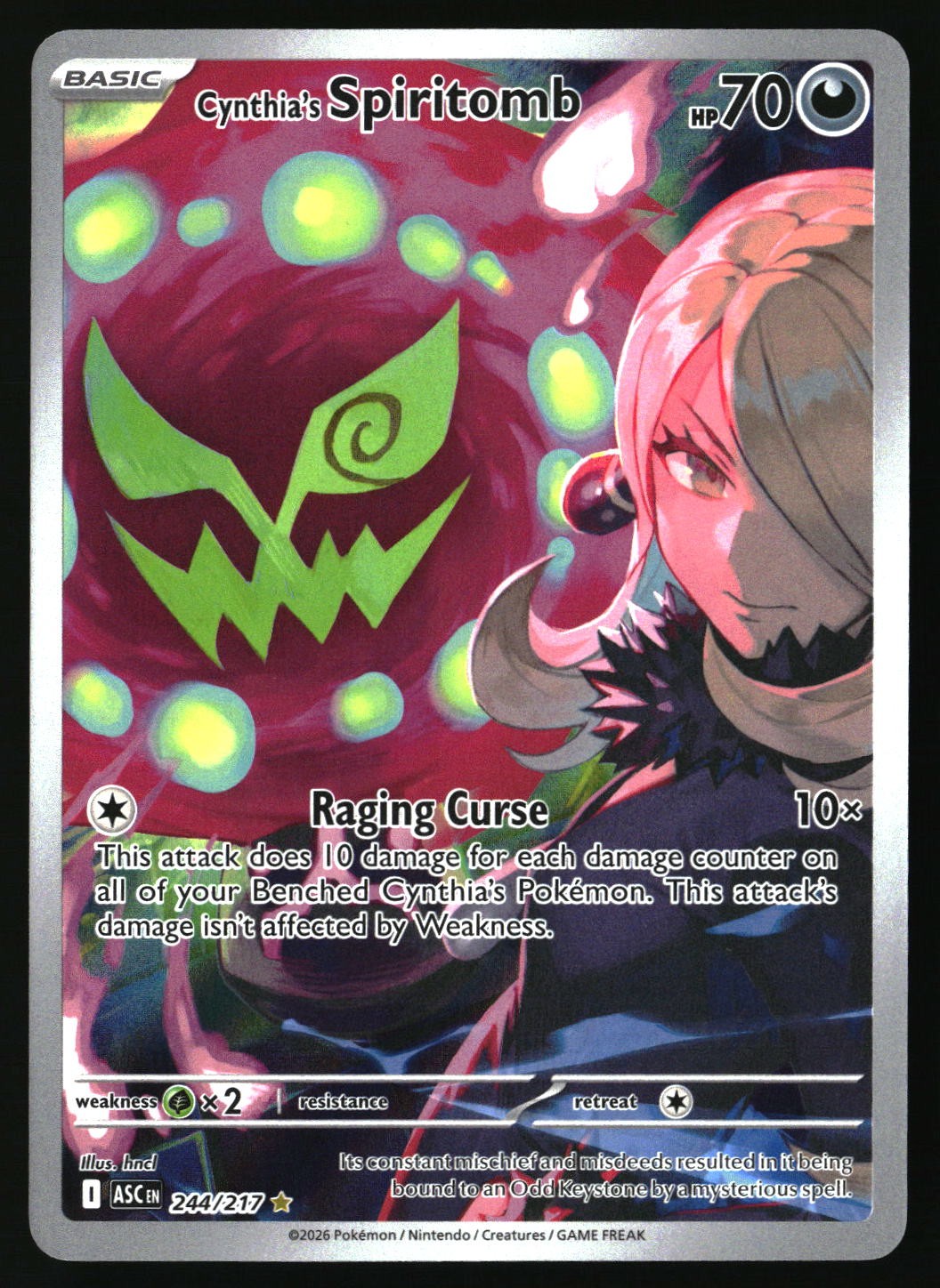 CYNTHIA'S SPIRITOMB 244/217 ILLUSTRATION RARE ASCENDED HEROES POKEMON HOLO NM/M